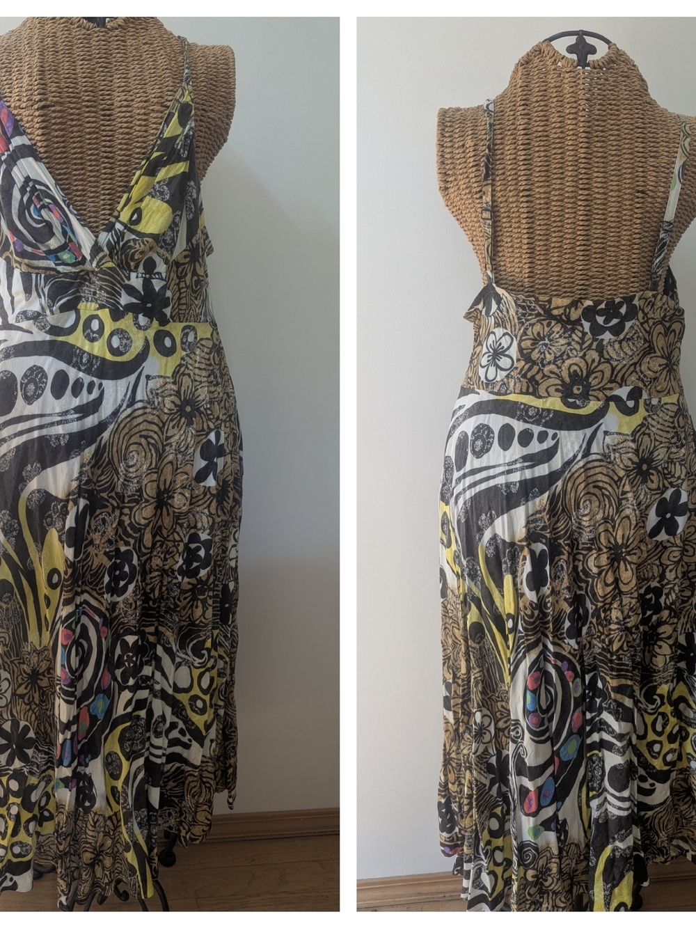 Jams World Multi-Color Floral Swirl Halter Sundress M - Picture 2 of 5